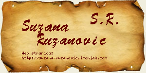 Suzana Ružanović vizit kartica